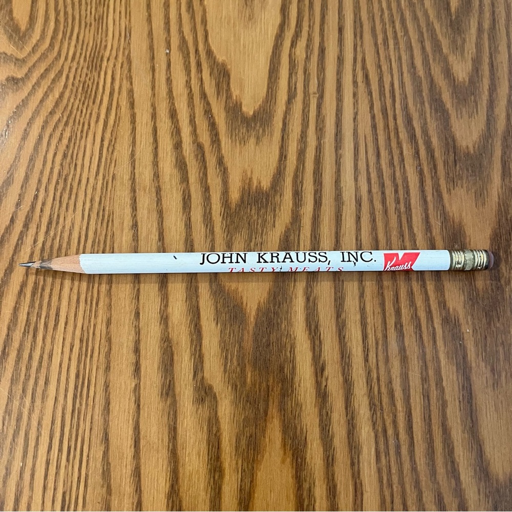 Vintage John Krauss Inc Tasty Meats Pencil Jamaica New York City NYC NY RARE